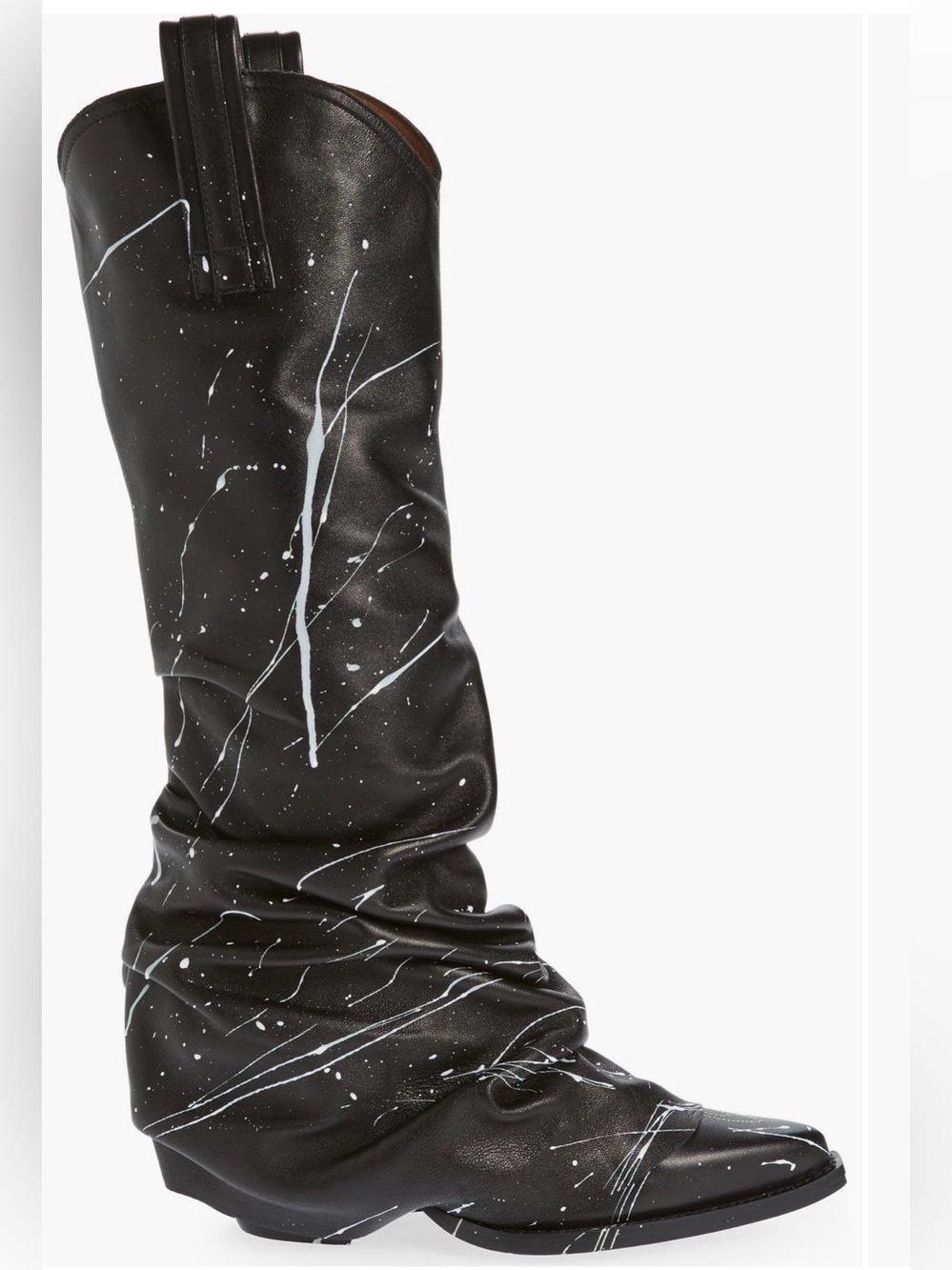 R13 Leather Paint Splatter Cowboy Boot Wester 38 $1795
